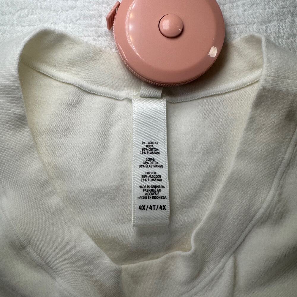 SKIMS Cotton Jersey Mock Neck Crop Tank Top Cream Bone Plus Size 4X Clean Girl - Picture 9 of 11